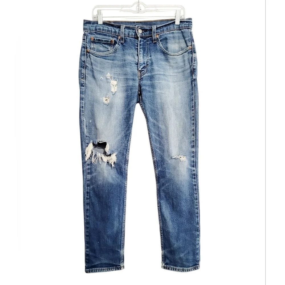 Levi’s Slim Fit Men’s Distressed Jeans – W31 L30 – Medium Wash –